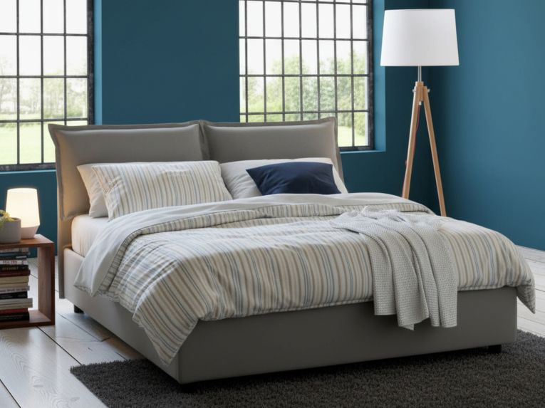 Letto alla francese salvaspazio grigio 155x215cm - Annica