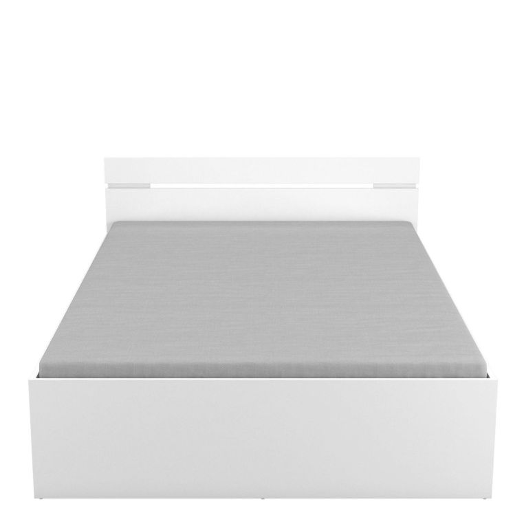 Letto alla francese Var, Sommier per camera da letto, Giroletto per stanza, Struttura porta materasso, 200x140 h74 cm, Bianco opaco
