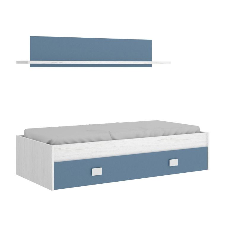 Letto bambini 195x97cm bianco e blu - Aikiko