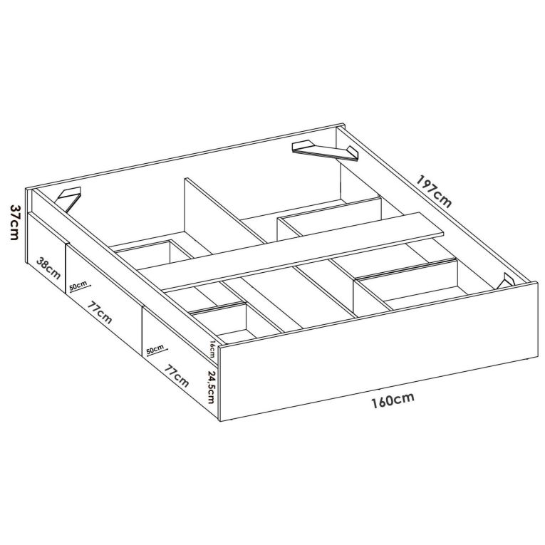 Letto bambini 195x97cm bianco e blu - Aikiko