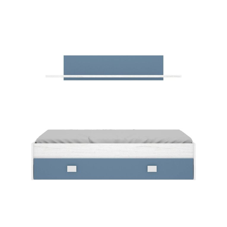Letto bambini 195x97cm bianco e blu - Aikiko