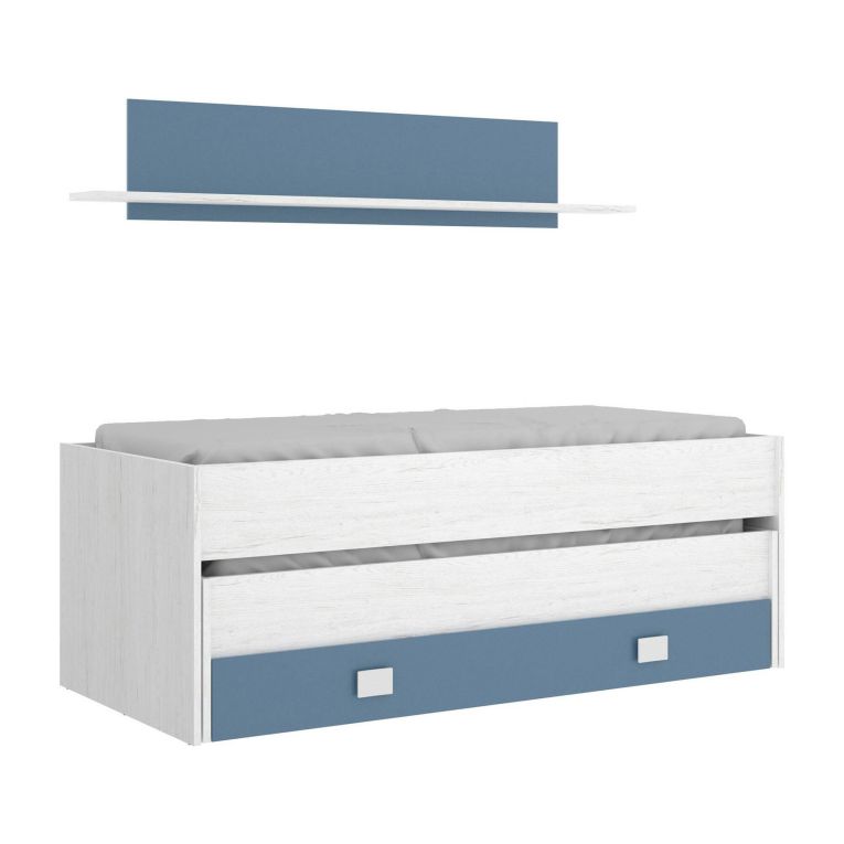 Letto bambini 200x99cm bianco e blu - Arod
