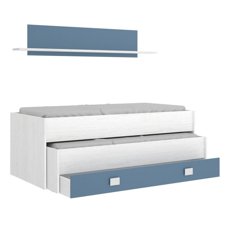 Letto bambini 200x99cm bianco e blu - Arod