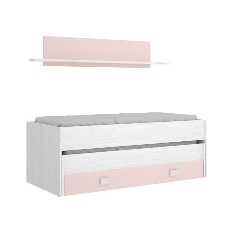 Letto bambini 200x99cm bianco e rosa - Arod