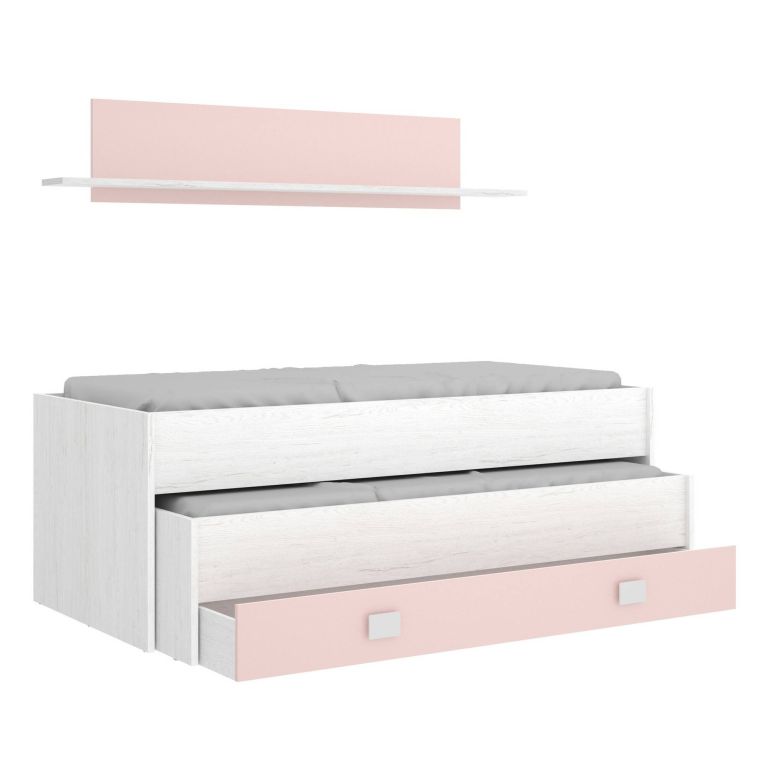 Letto bambini 200x99cm bianco e rosa - Arod