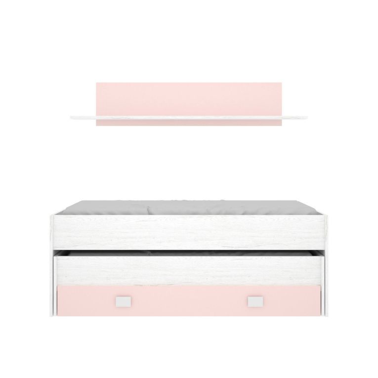 Letto bambini 200x99cm bianco e rosa - Arod