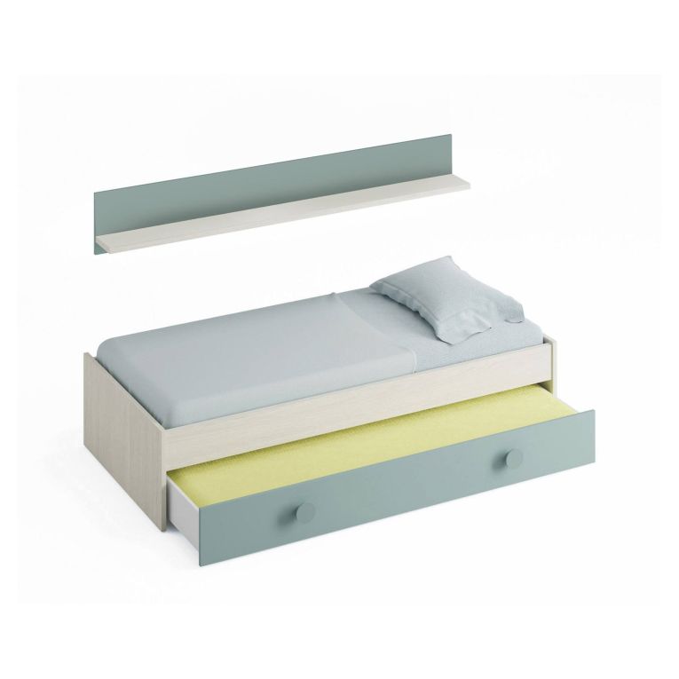 Letto bambini 201x98cm bianco e verde acqua - Aqua