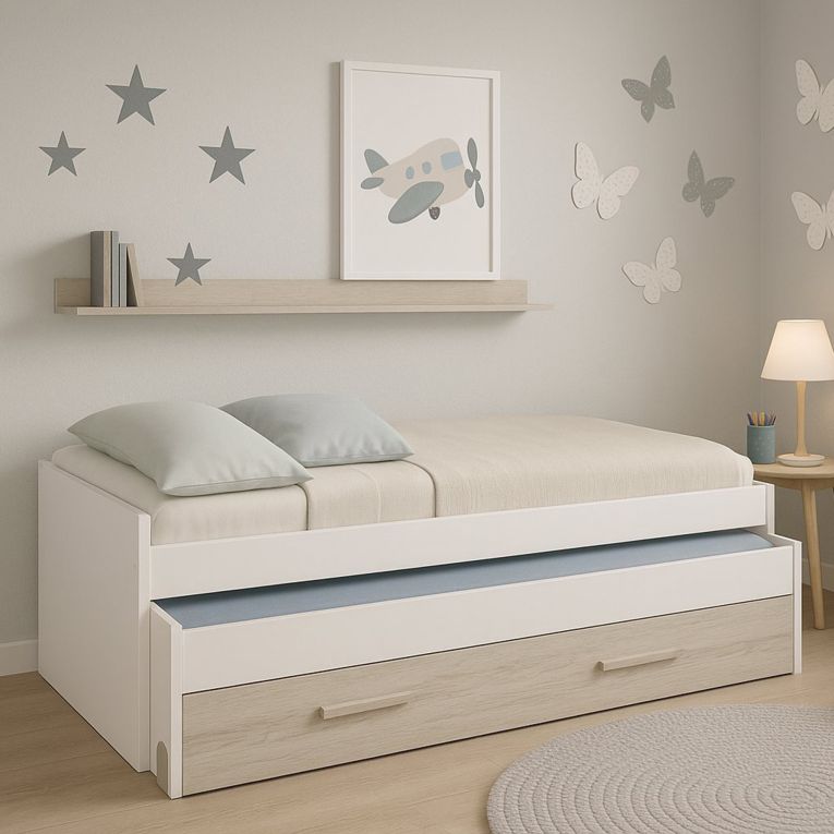 Letto bambini contenitore199x96cm bianco - Art