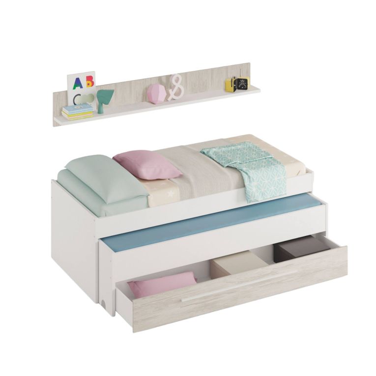 Letto bambini contenitore199x96cm bianco - Art