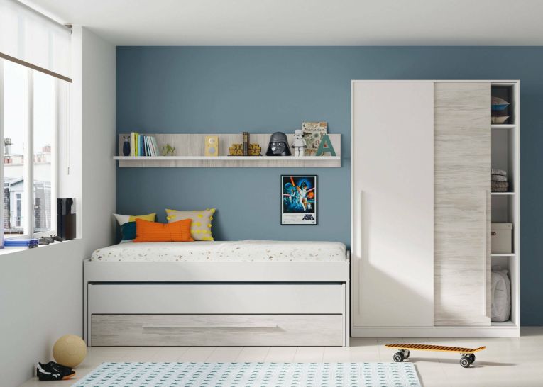 Letto bambini contenitore199x96cm bianco - Art