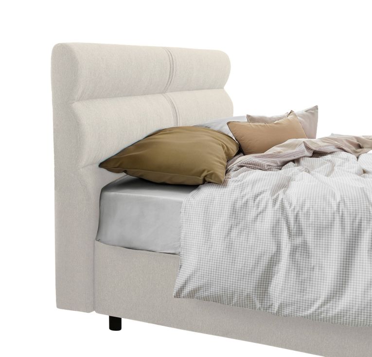 Letto due piazze con contenitore beige 177x218cm - Briatico