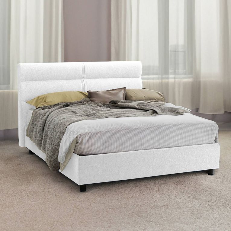 Letto due piazze con contenitore bianco 177x228cm - Bedero