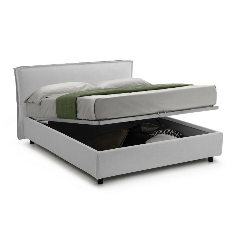 Letto due piazze con contenitore bianco 180x220cm - Brunate
