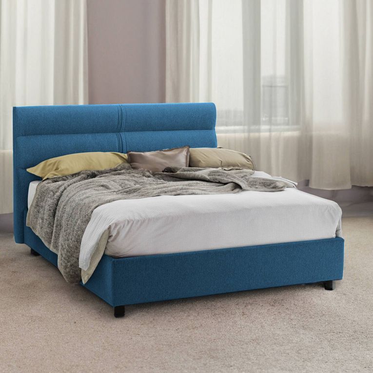 Letto due piazze con contenitore blu 177x218cm - Briatico