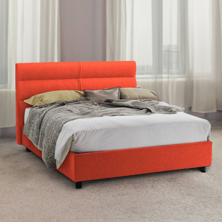 Letto due piazze contenitore arancione 177x218cm - Briatico