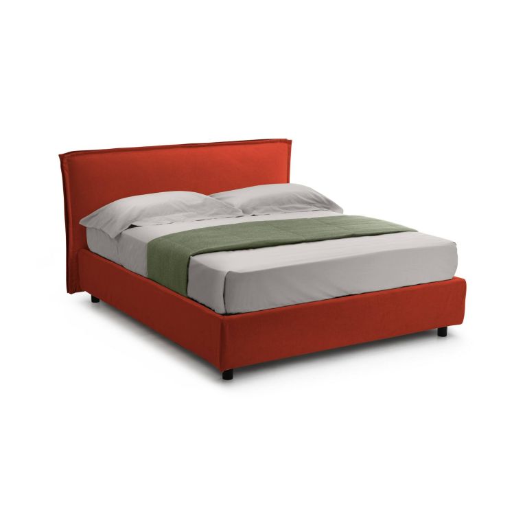 Letto due piazze contenitore arancione 180x220cm - Brunate