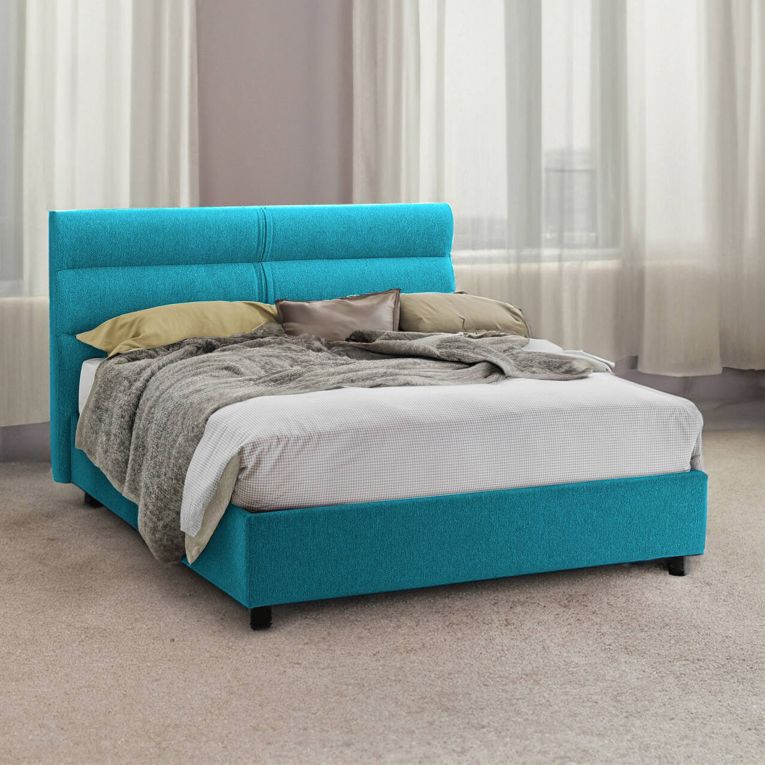 Letto due piazze contenitore azzurro 177x218cm - Briatico