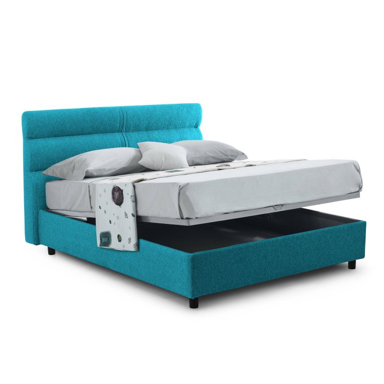 Letto due piazze contenitore azzurro 177x218cm - Briatico