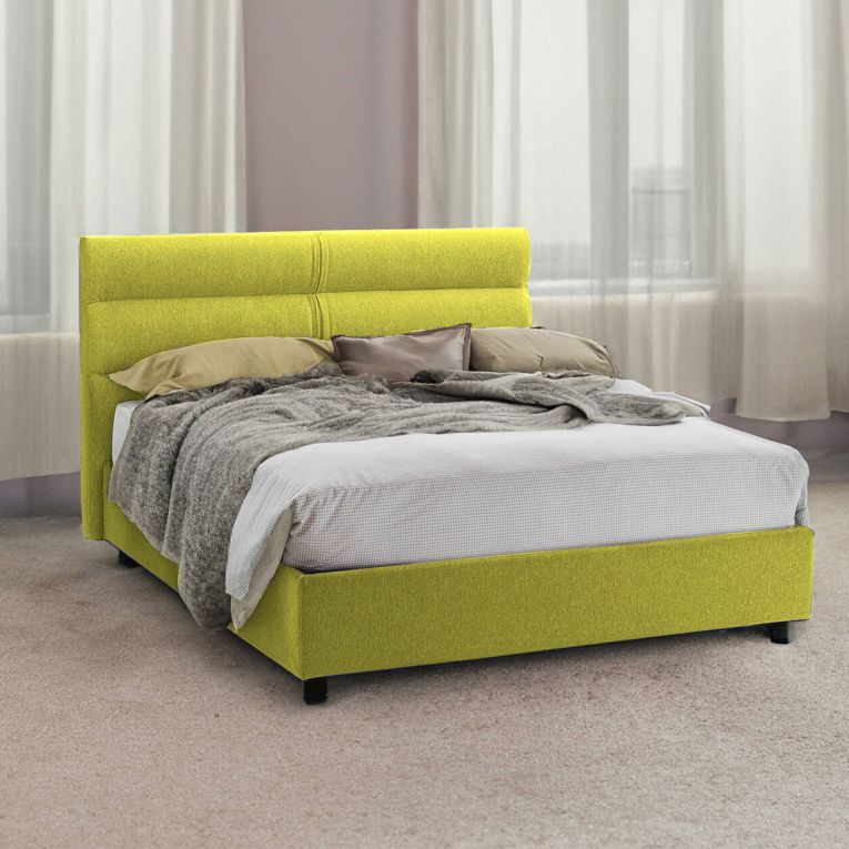Letto due piazze contenitore verde 177x228cm struttura in metallo - Briaglia
