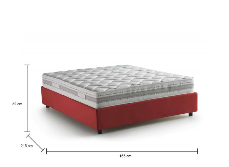 Letto francese chic rosso 155x215cm - Alaksir