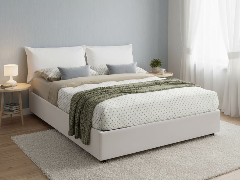 Letto francese classico bianco 155x215cm - Arry