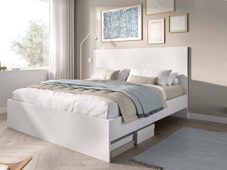 Letto francese comodo bianco 195x146cm - Howard