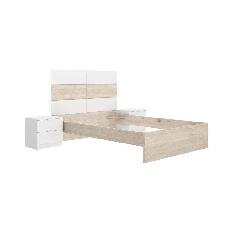 Letto francese comodo bianco e rovere 195x258cm - Zimella