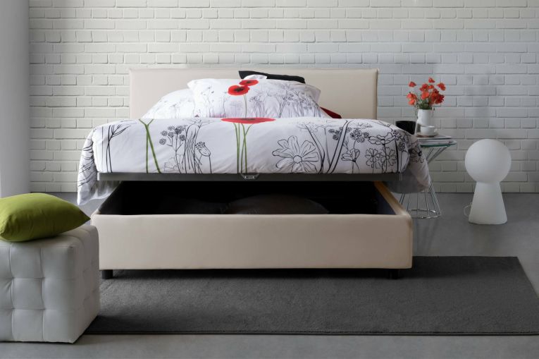 Letto francese contenitore beige 155x205cm - Angelic