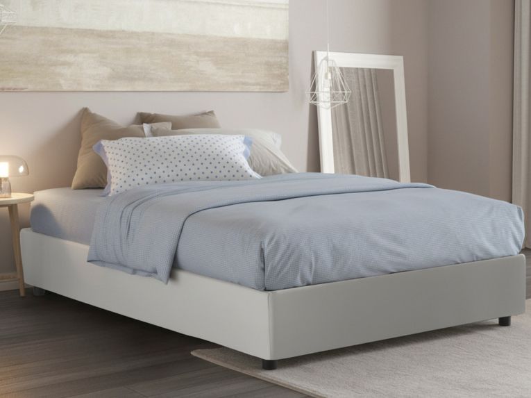 Letto francese contenitore bianco 155x215cm - Azuko