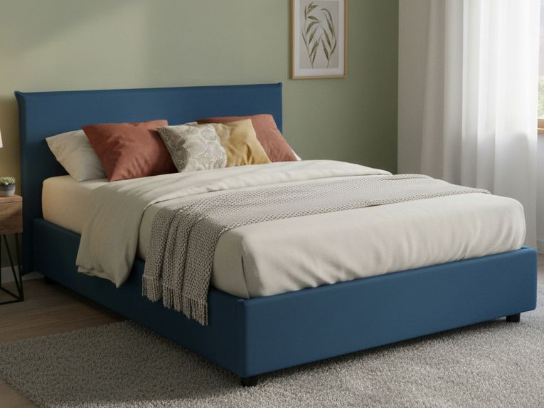 Letto francese contenitore blu 155x205cm - Angelic