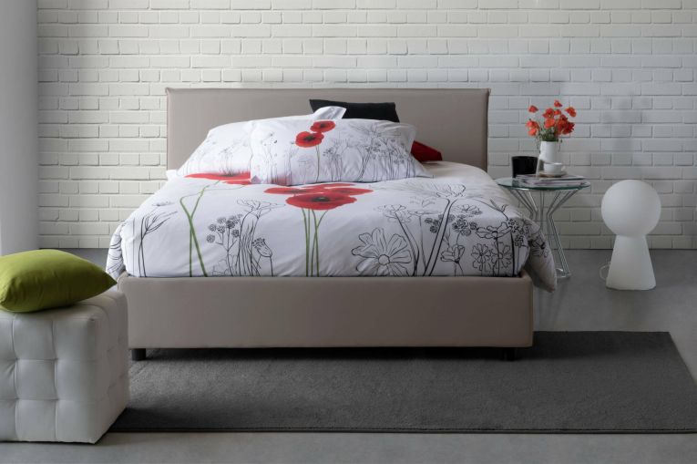 Letto francese contenitore tortora 155x215cm - Alvacus