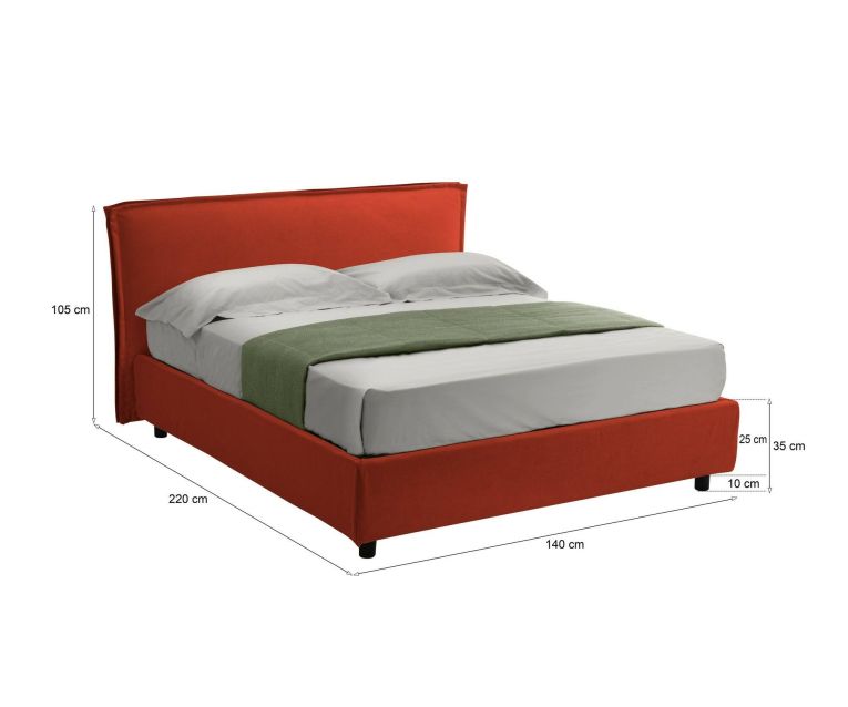 Letto francese design arancione 140x220cm - Brosso