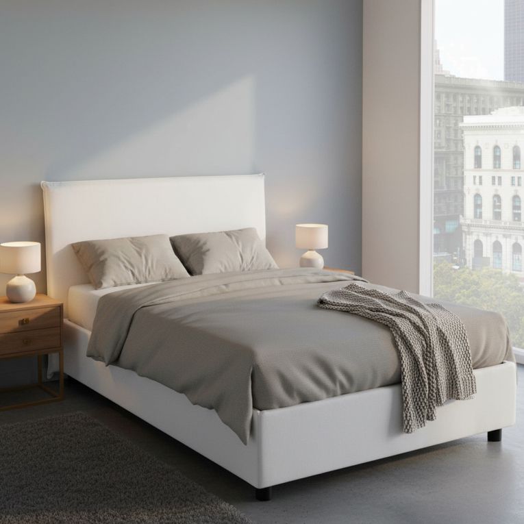 Letto francese design bianco 155x205cm - Angelic