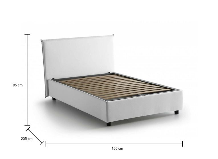 Letto francese design bianco 155x205cm - Angelic