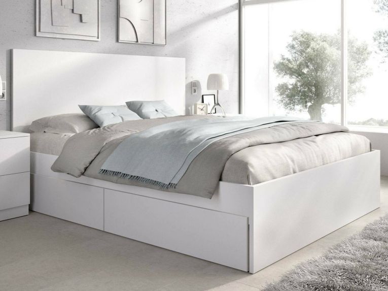 Letto francese design bianco 195x249cm - Iona