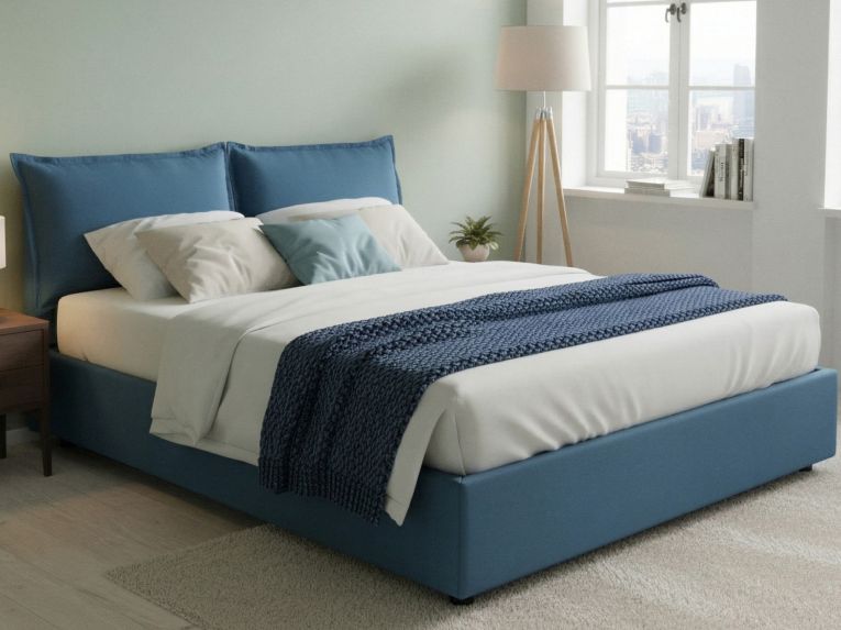 Letto francese design blu 155x215cm - Agalo