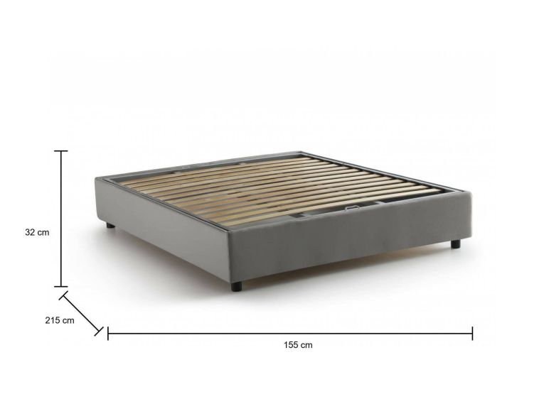Letto francese design grigio 155x215cm - Arvic