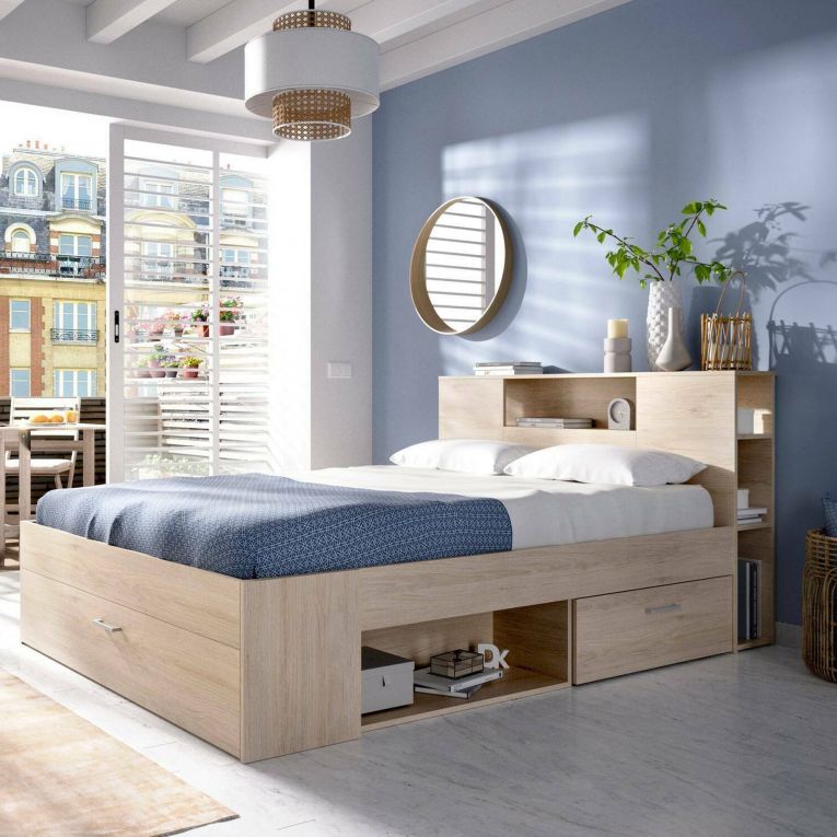 Letto francese elegante rovere 218x149cm - Conching
