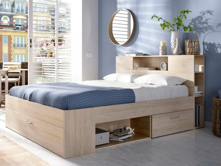Letto francese elegante rovere 218x149cm - Conching