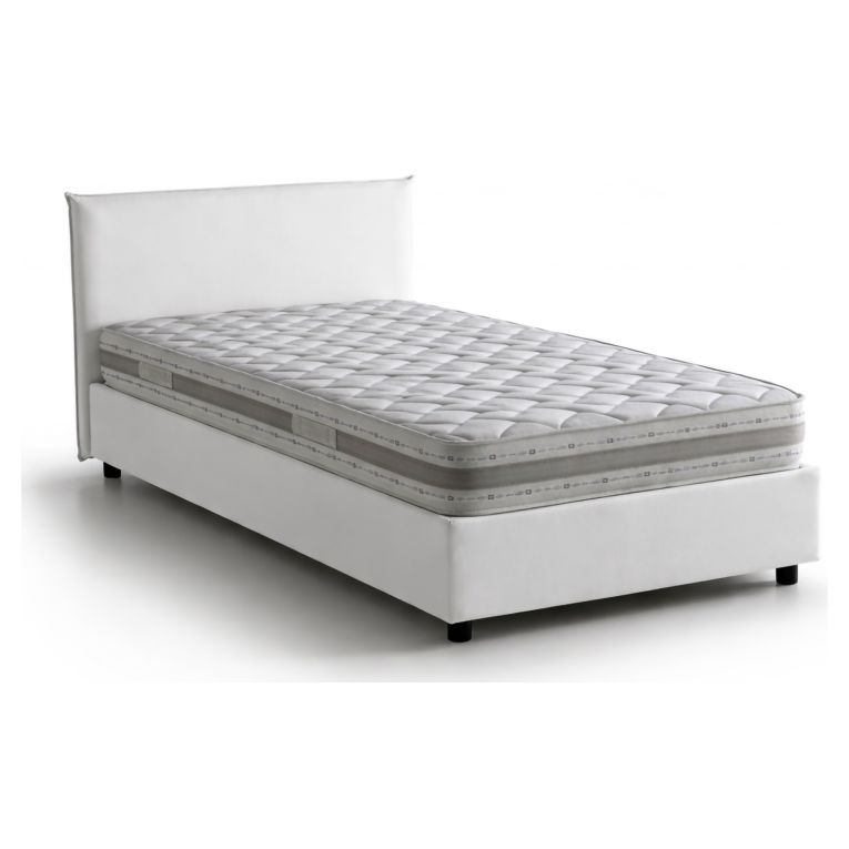 Letto francese imbottito bianco 155x205cm - Alion