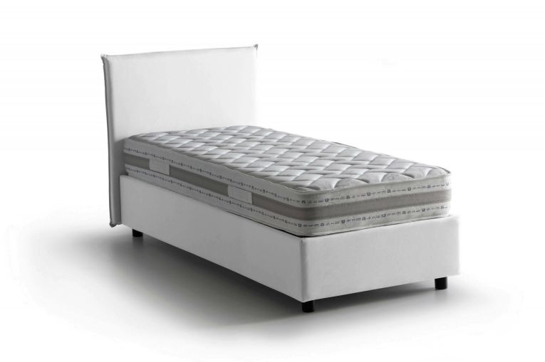 Letto francese imbottito bianco 155x205cm - Alion