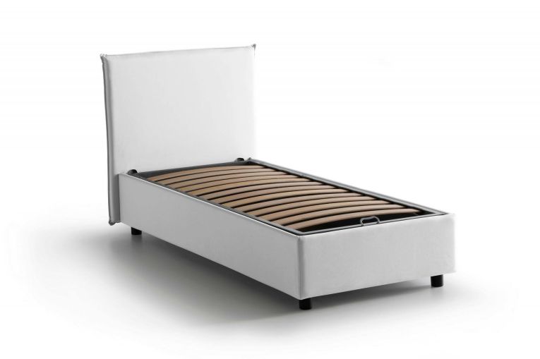 Letto francese imbottito bianco 155x205cm - Alion