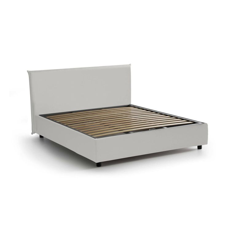 Letto francese imbottito bianco 155x215cm - Augustus