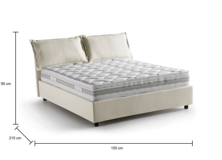 Letto francese in legno beige 155x215cm - Annica