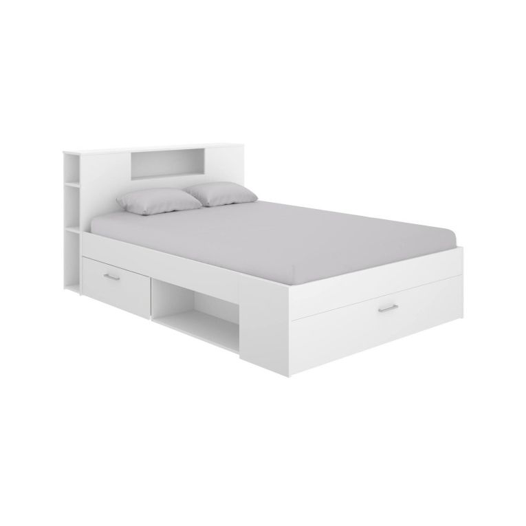 Letto francese in legno bianco 218x149cm - Conching