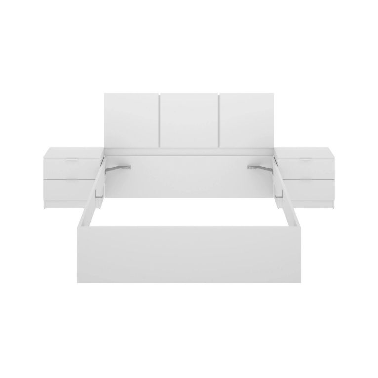 Letto francese in tessuto bianco 195x258cm - Villamar