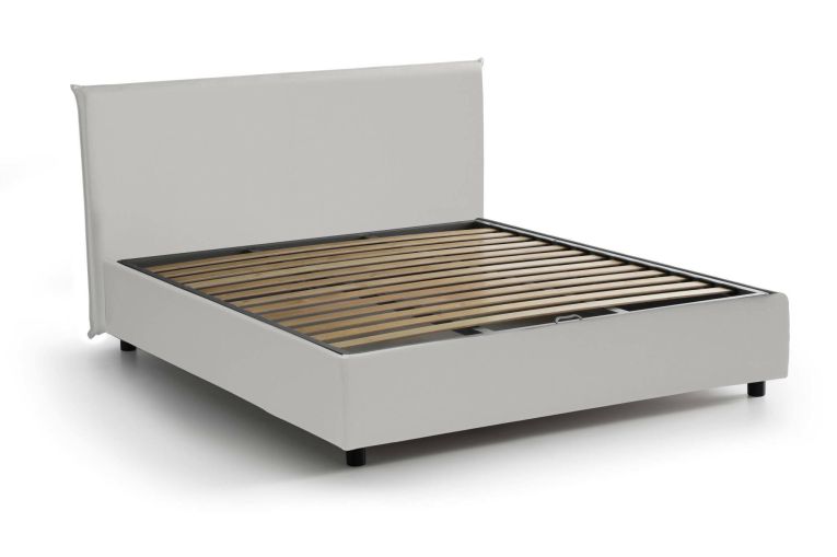 Letto francese materasso incluso bianco 155x215cm - Morganite