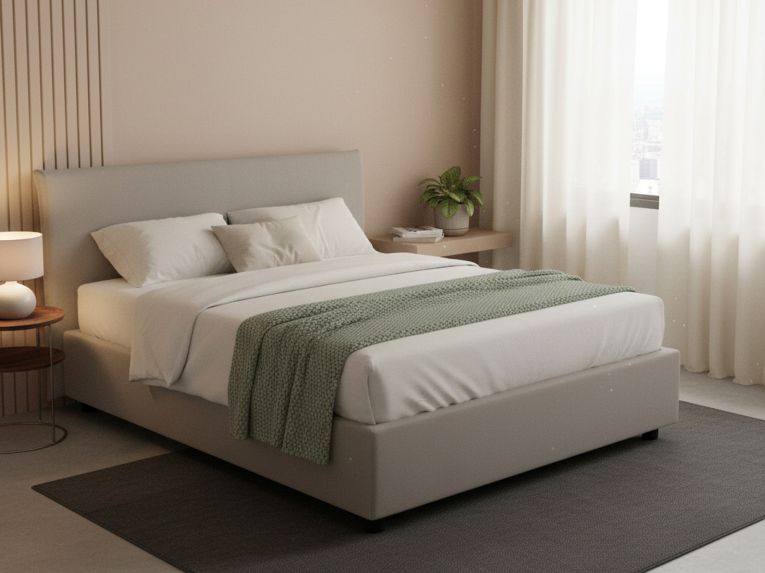 Letto francese minimal grigio 155x205cm - Alion