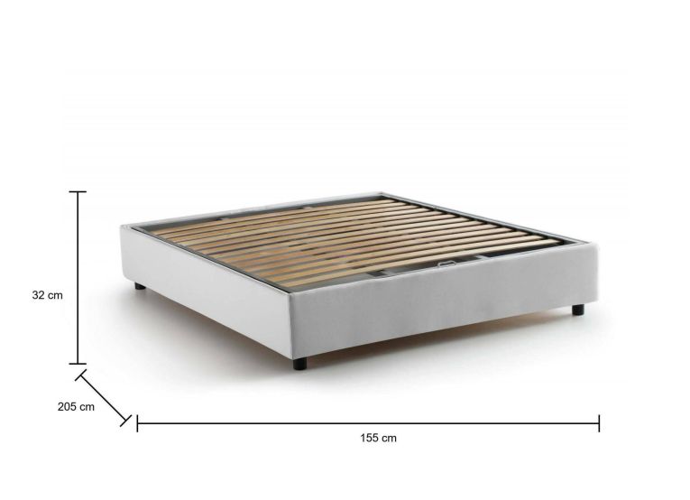 Letto francese moderno bianco 155x205cm - Attilino