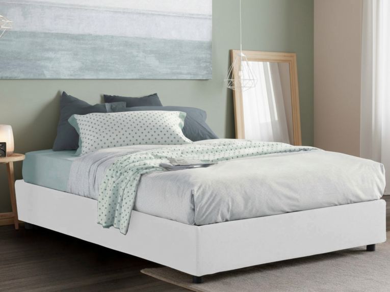Letto francese moderno bianco 155x205cm - Attilino